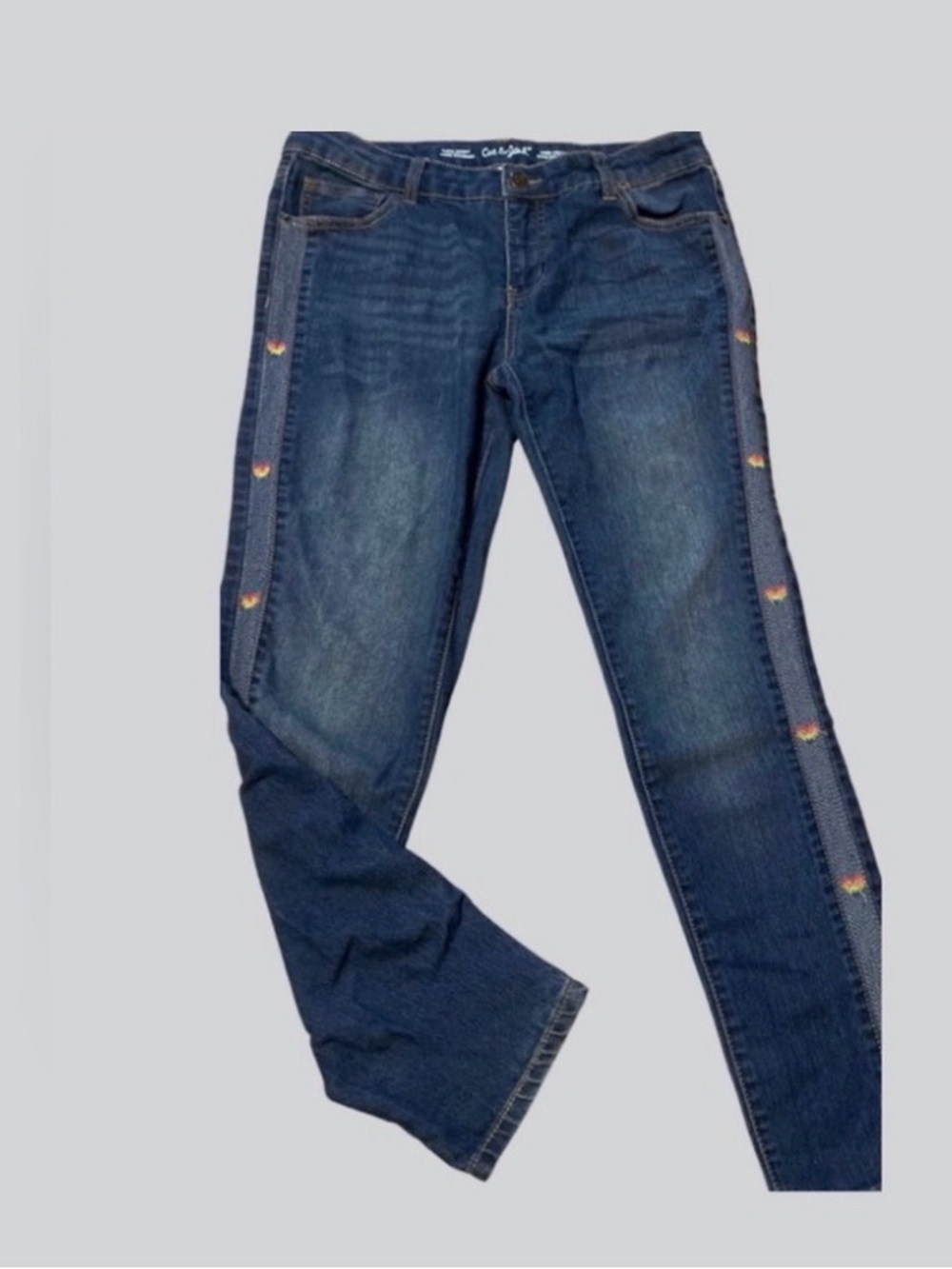Cat & Jack Heart-Embroidered Super-Stretch Jeans